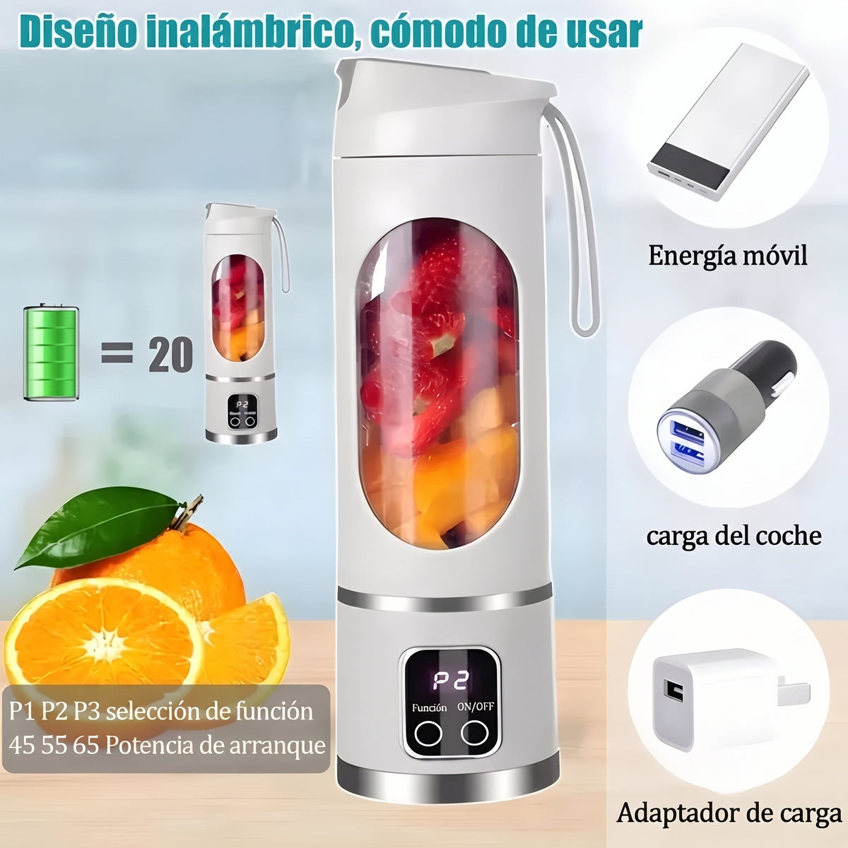 Turbo Procesadora Portatil Usb Jugos